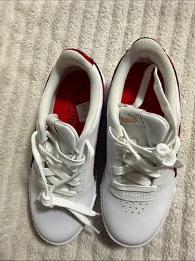 Puma White Sneakers with Red Interior and Accents